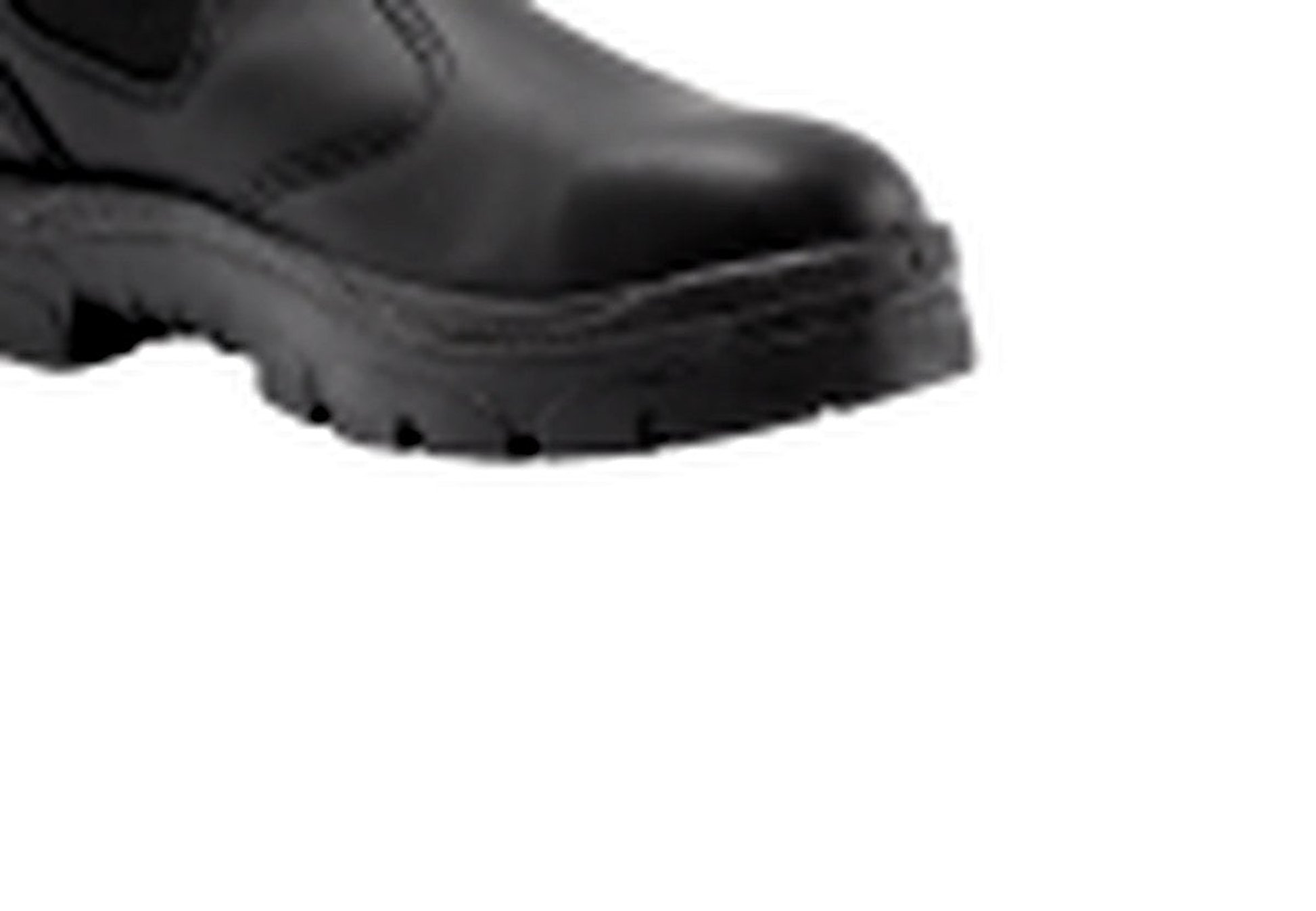 Steel Blue Hobart ladies' boot — close-up of the lugged TPU Trisole outsole and heel from the side.
