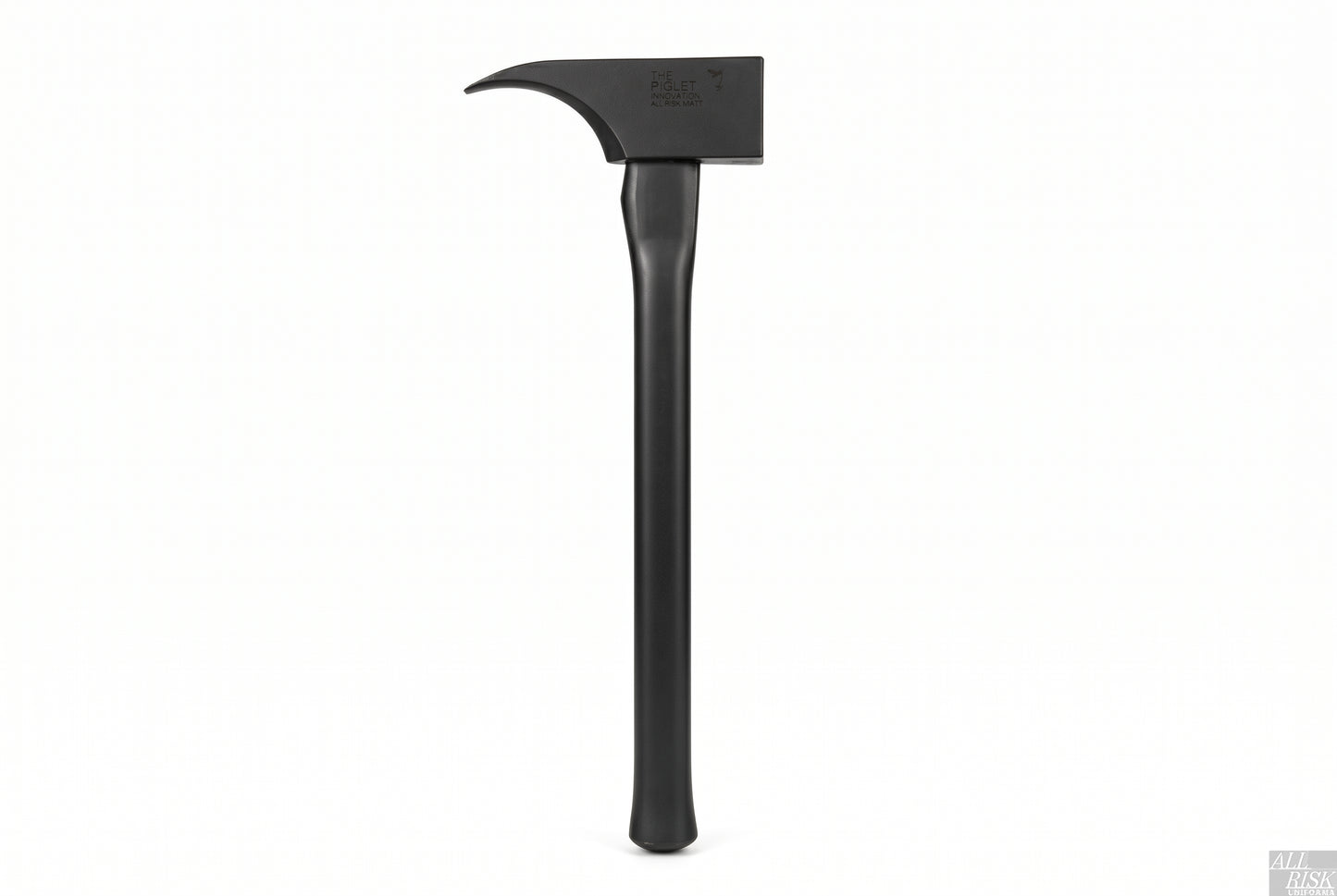 PIGlet forcible entry tool with 6lb tool steel head and 29 inch black fiberglass handle - full length view showing black oxide finish