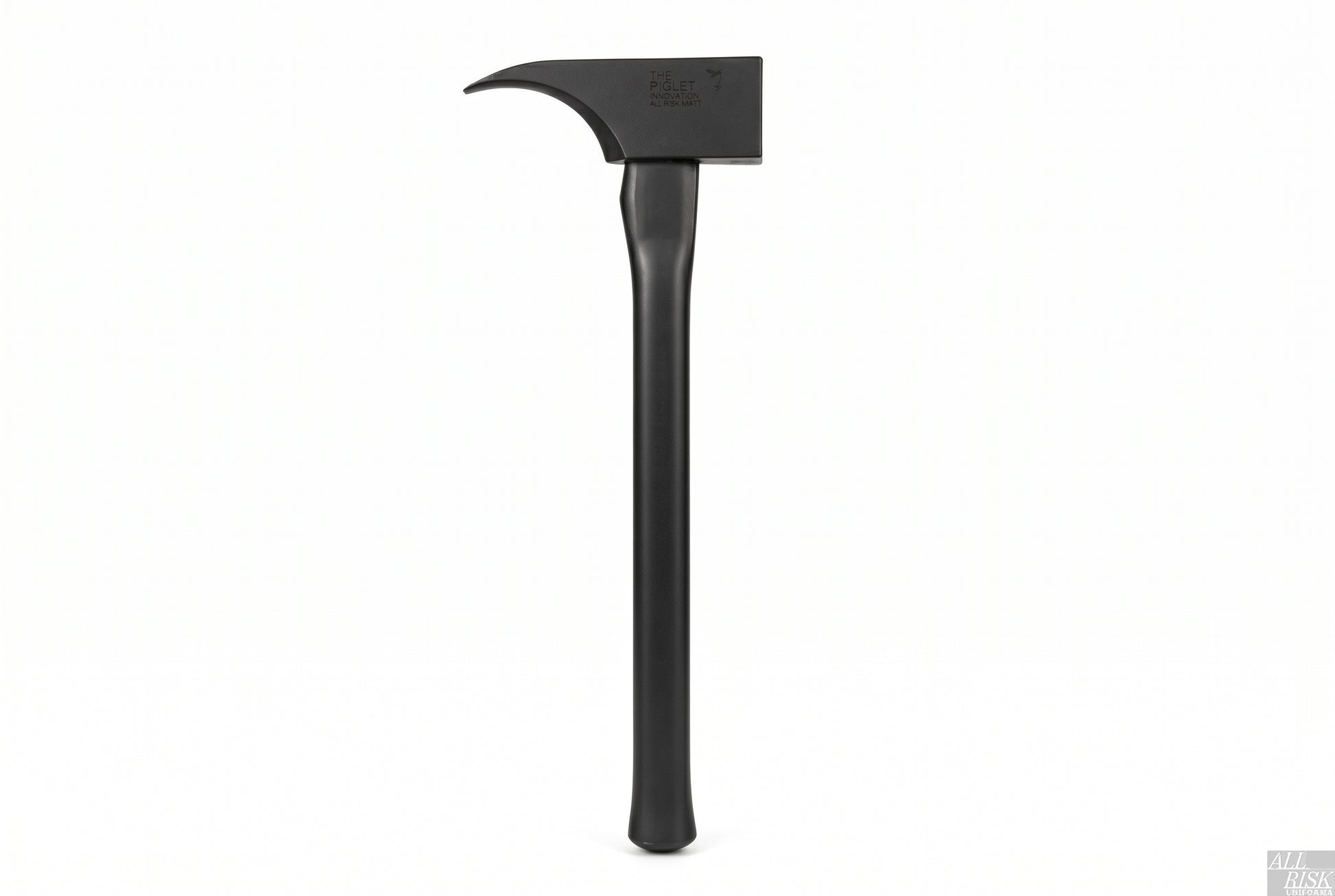 PIGlet forcible entry tool with 6lb tool steel head and 29 inch black fiberglass handle - full length view showing black oxide finish