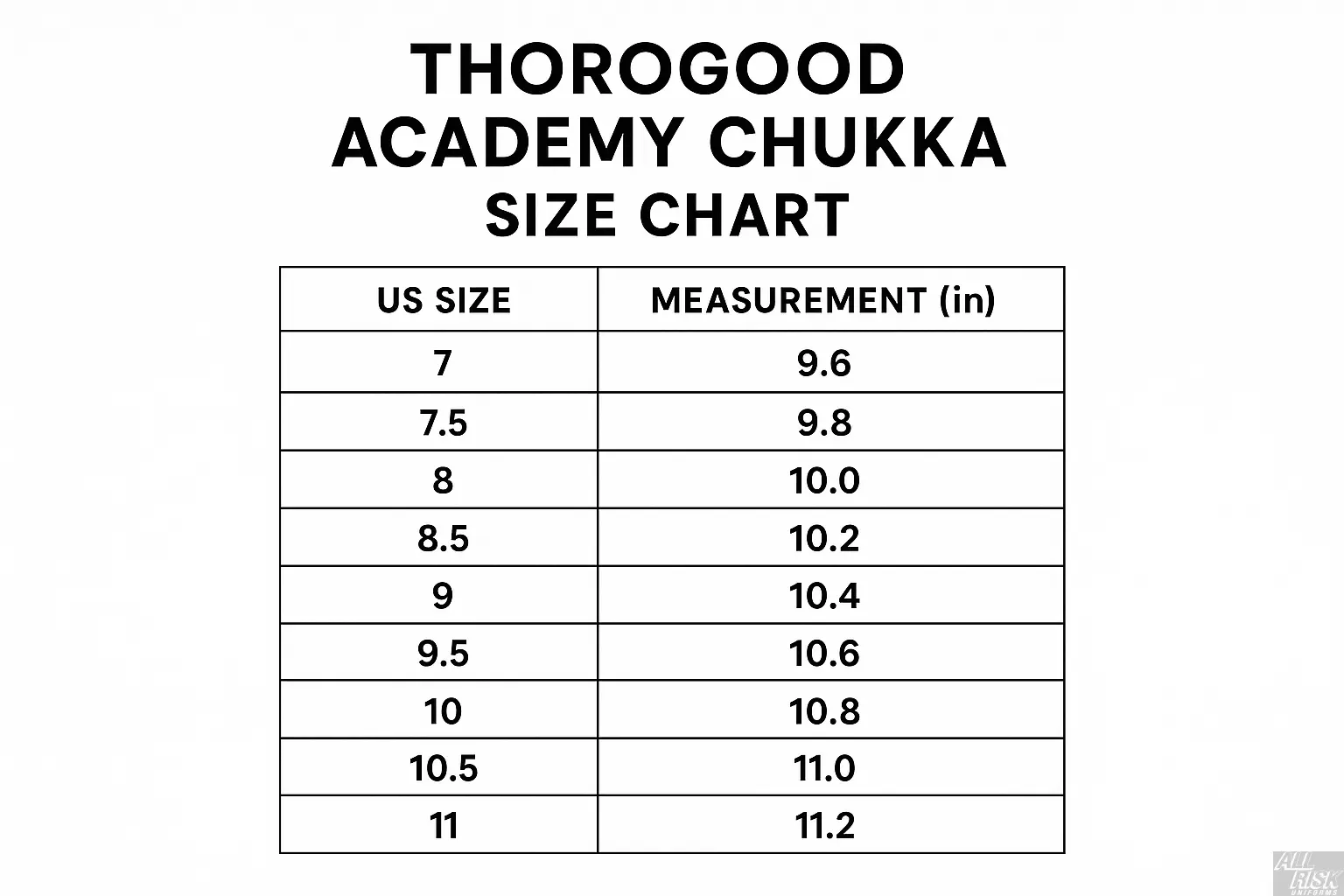 Thorogood Boots Size Chart