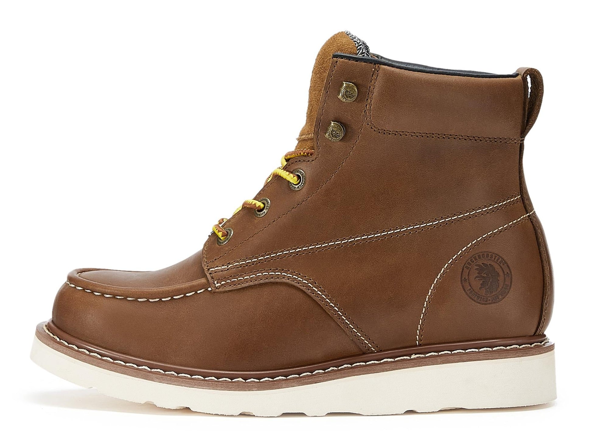 ROCKROOSTER Edgewood Men's 6 inch Brown soft toe wedge work boots with Vibram® Outsole VAP838 (3)