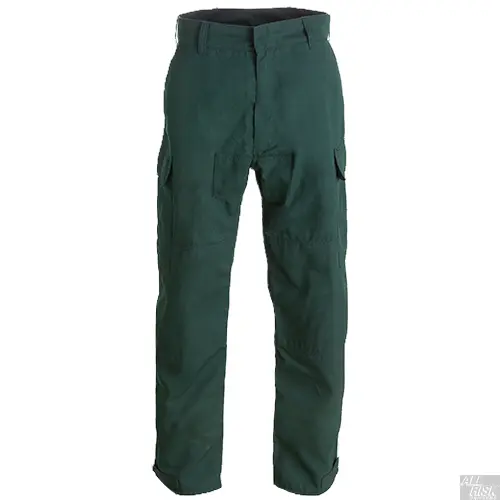 VFT Nomex brush pants detail showing cargo pockets and reinforced construction for wildland firefighting"