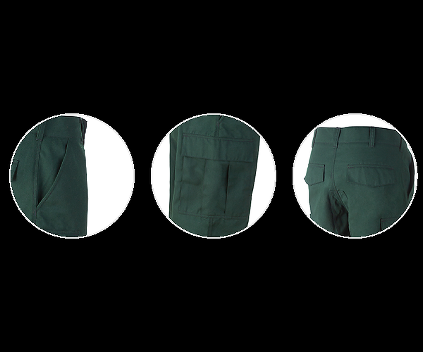 Green shorts shown from multiple angles on a white background