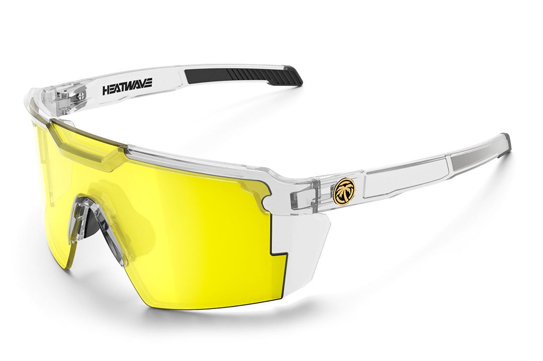 Heat Wave Visual Future Tech Vapor Clear Frame Hi-Vis Yellow Lens sunglasses view 1