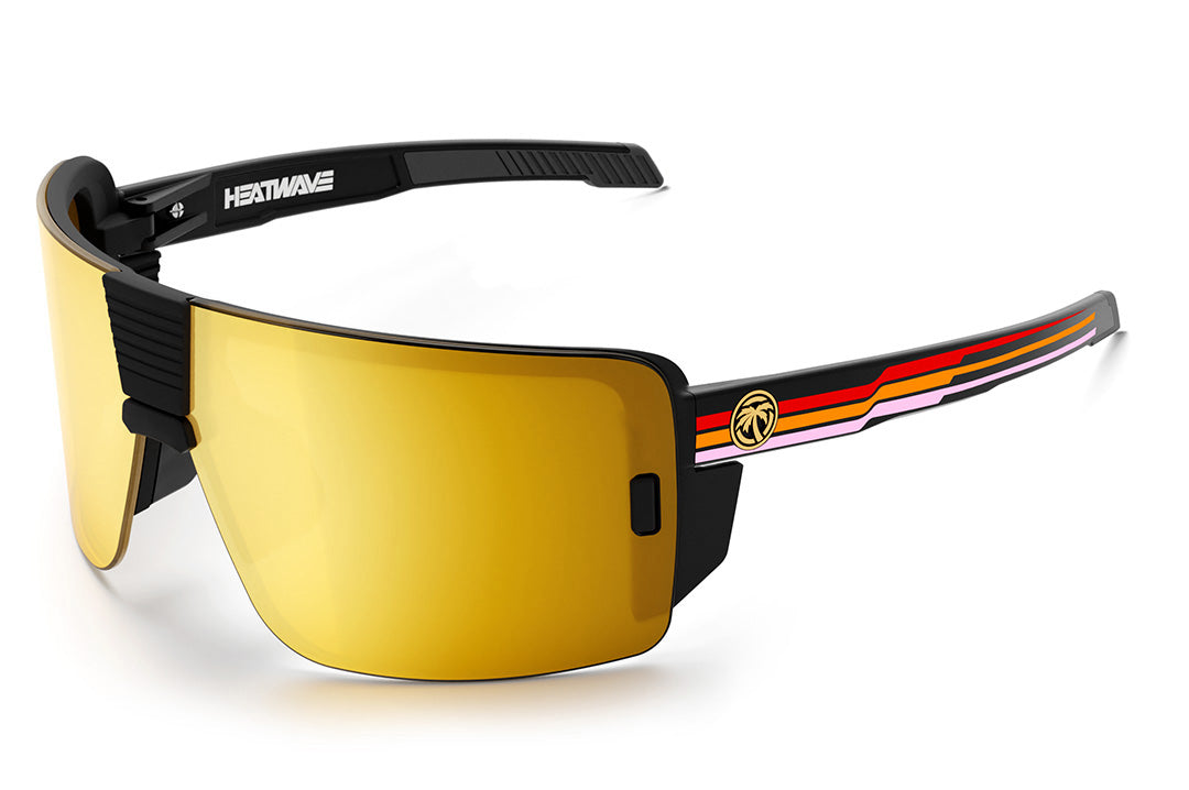 Heat Wave Visual Vector Side Stripe Red Customs sunglasses view 1