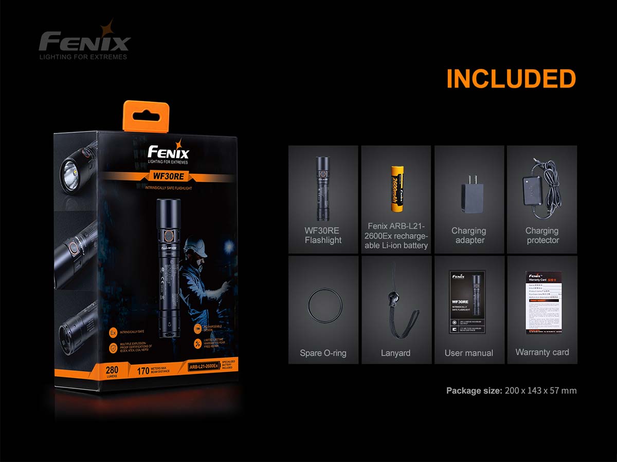Fenix WF30RE Intrinsically Safe Flashlight -