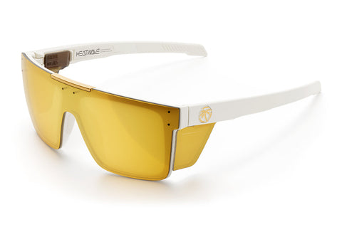 Performance Quatro Sunglasses: GLOSS WHITE Gold Lens Z87+