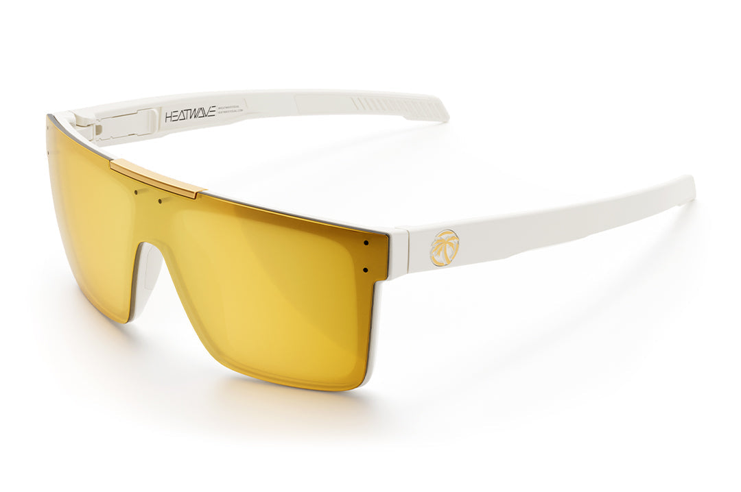 Heat Wave Visual Performance Quatro GLOSS WHITE Gold Lens sunglasses view 2