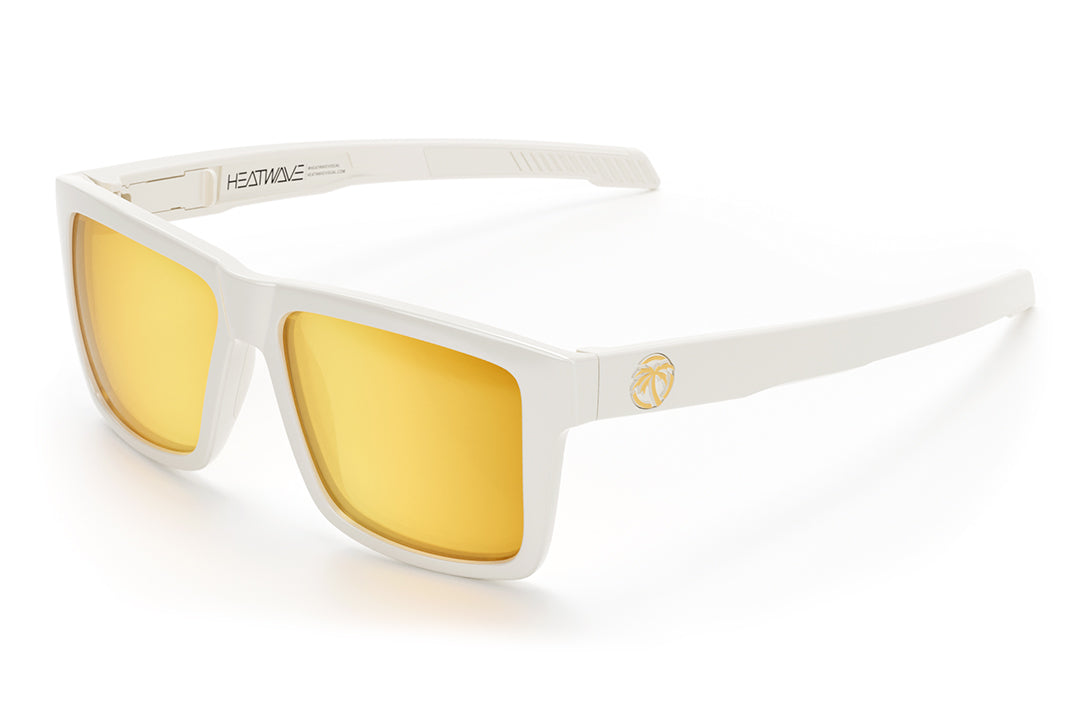 Heat Wave Visual Performance Vise GLOSS WHITE Gold Lens sunglasses view 2