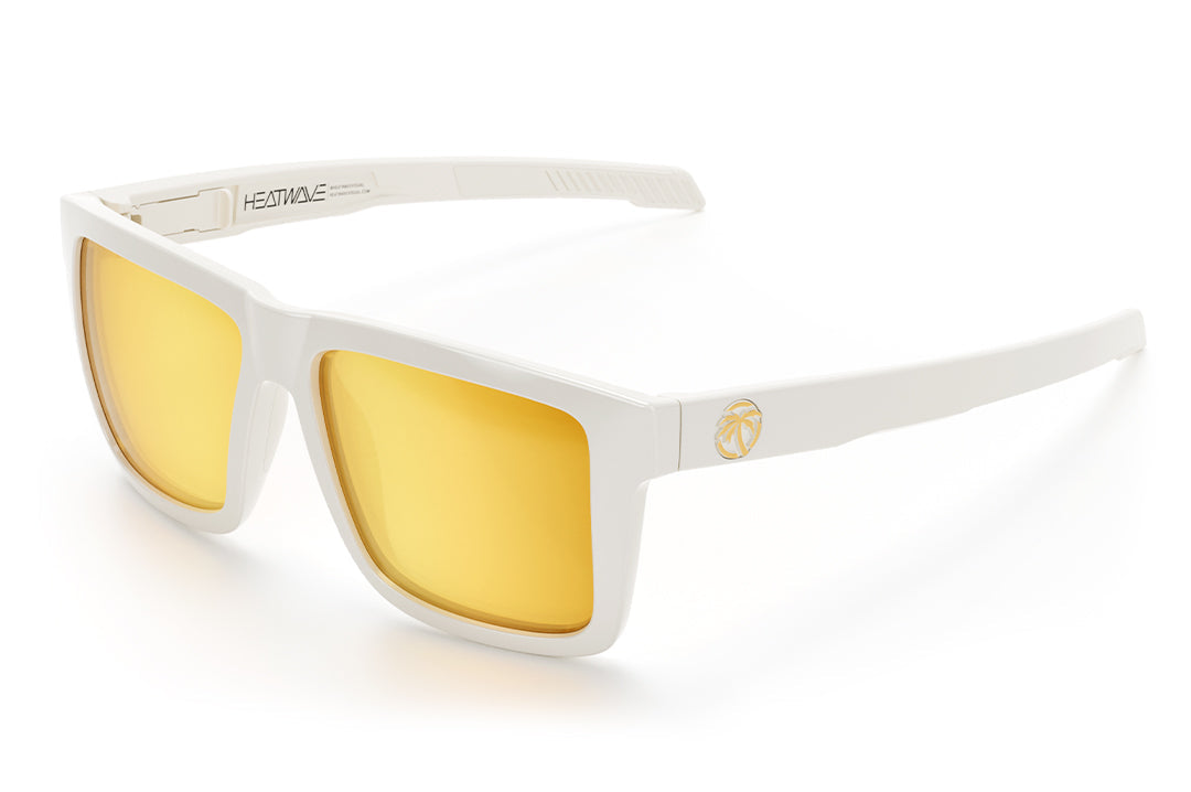 Heat Wave Visual Performance XL VISE GLOSS WHITE Gold Lens sunglasses view 2