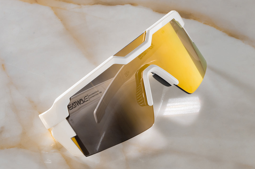 Heat Wave Visual Future Tech GLOSS WHITE Gold Lens sunglasses view 5