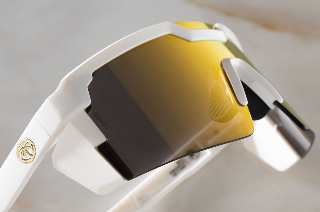 Heat Wave Visual Future Tech GLOSS WHITE Gold Lens sunglasses view 6