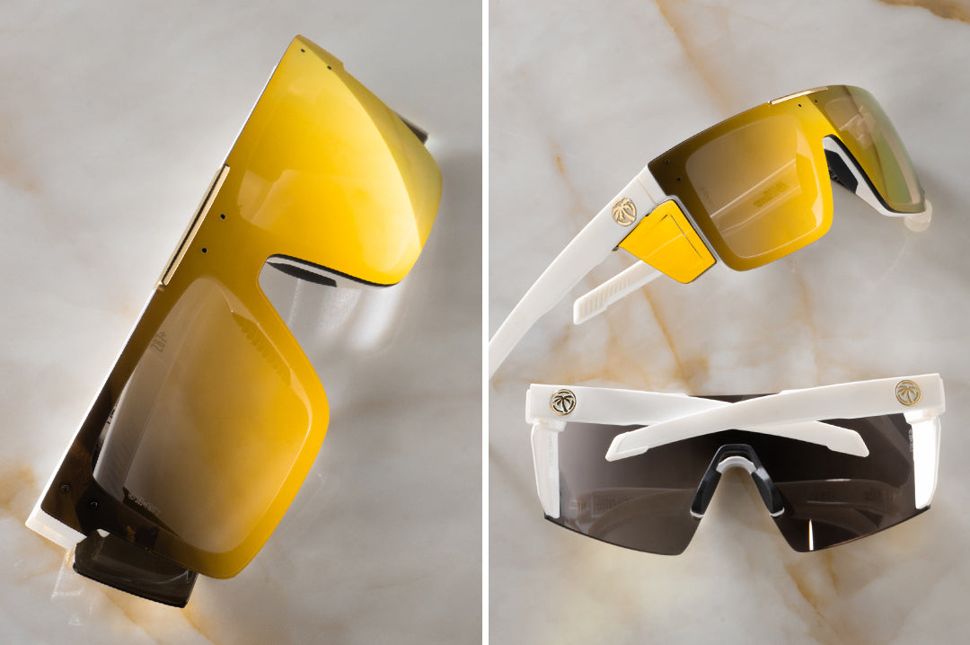 Heat Wave Visual Performance Quatro GLOSS WHITE Gold Lens sunglasses view 3