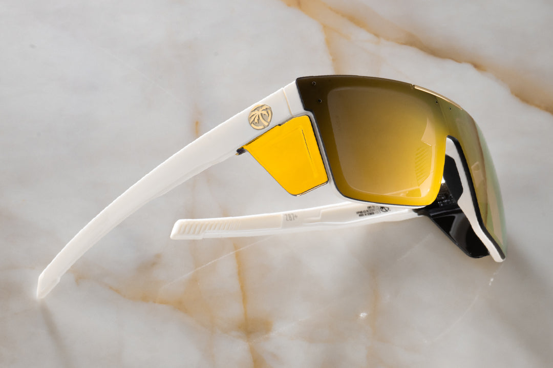 Heat Wave Visual Performance Quatro GLOSS WHITE Gold Lens sunglasses view 5