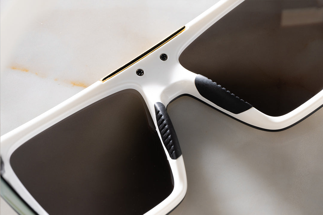 Heat Wave Visual Performance Quatro GLOSS WHITE Gold Lens sunglasses view 6