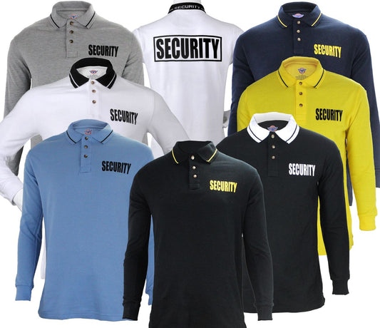 Poly Cotton Long Sleeve Security ID Polo Shirts