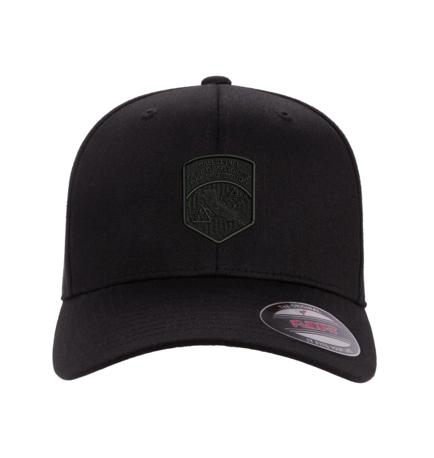 CDF Flexfit 6277 Stretch-Fit hat, CDF shield and tomato logo