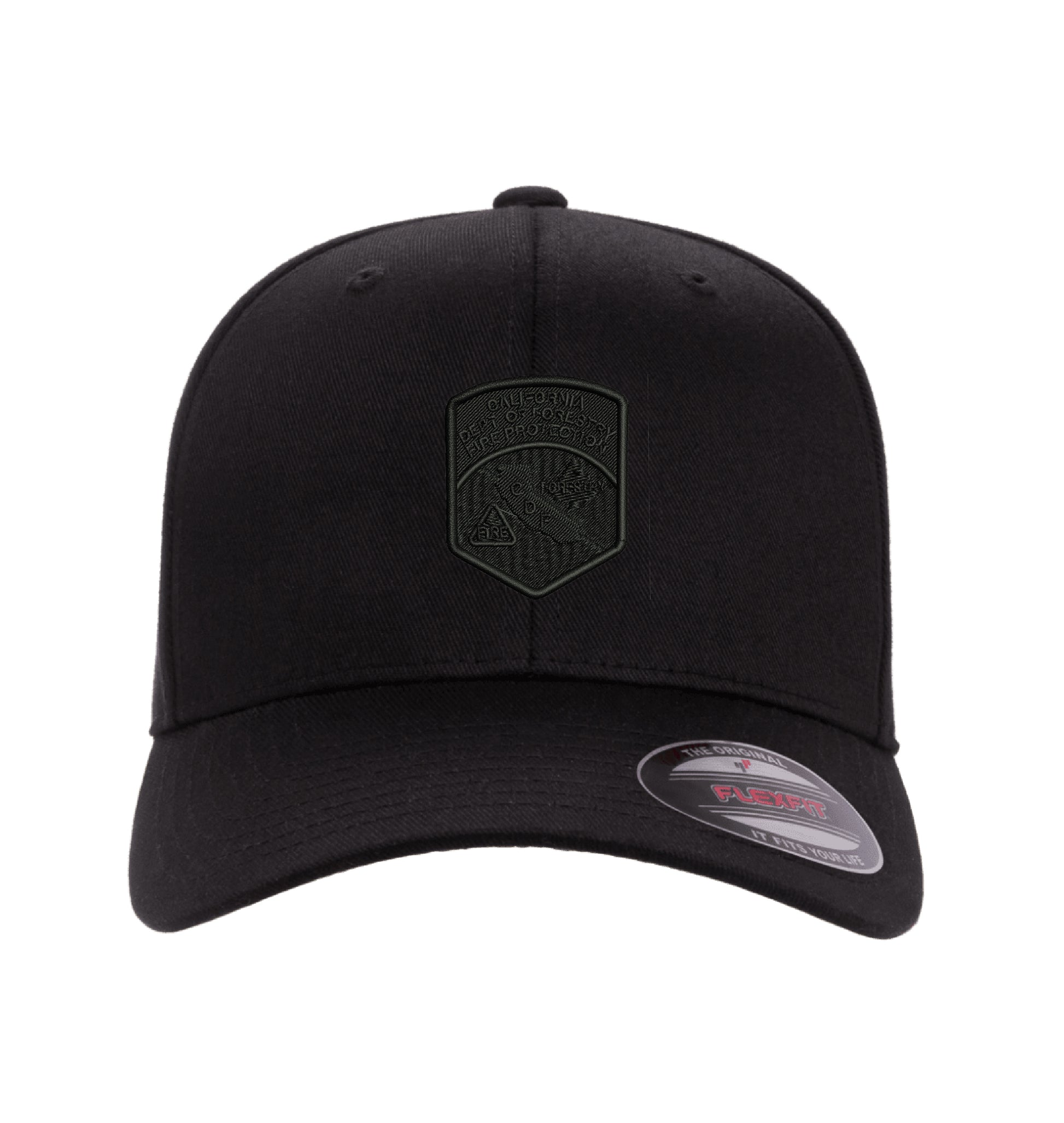 CDF Flexfit 6277 Stretch-Fit hat, CDF shield and tomato logo
