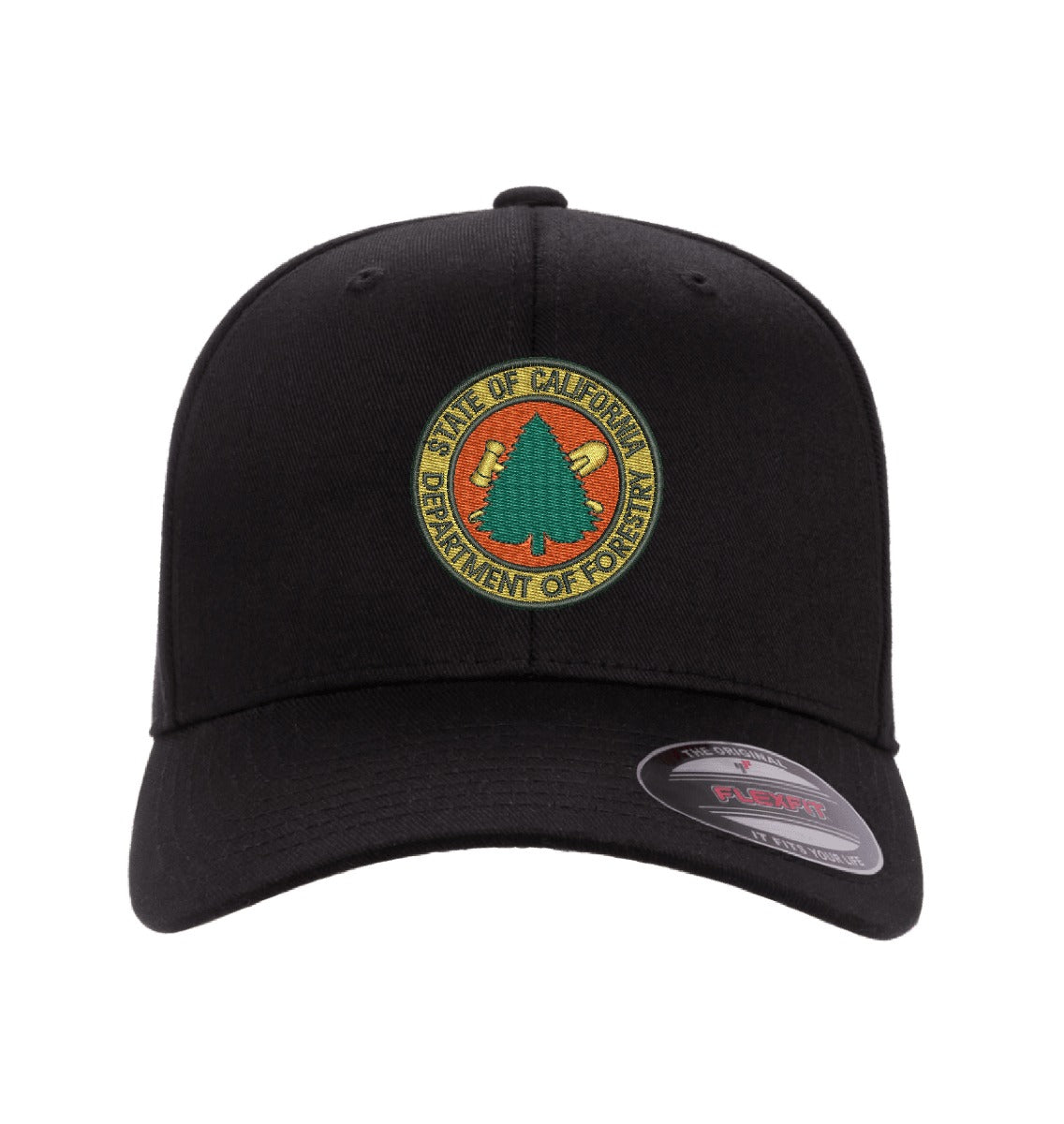 CDF Flexfit 6277 Stretch-Fit hat, CDF shield and tomato logo