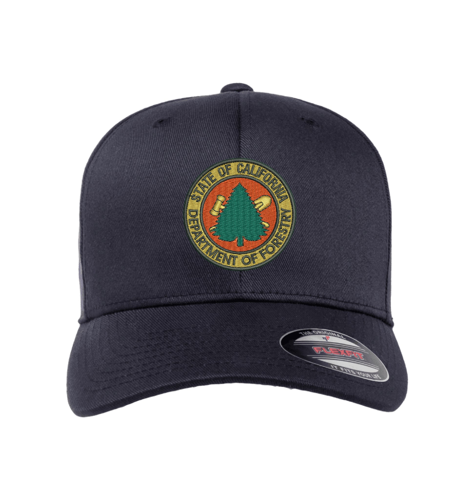 CDF Flexfit 6277 Stretch-Fit hat, CDF shield and tomato logo