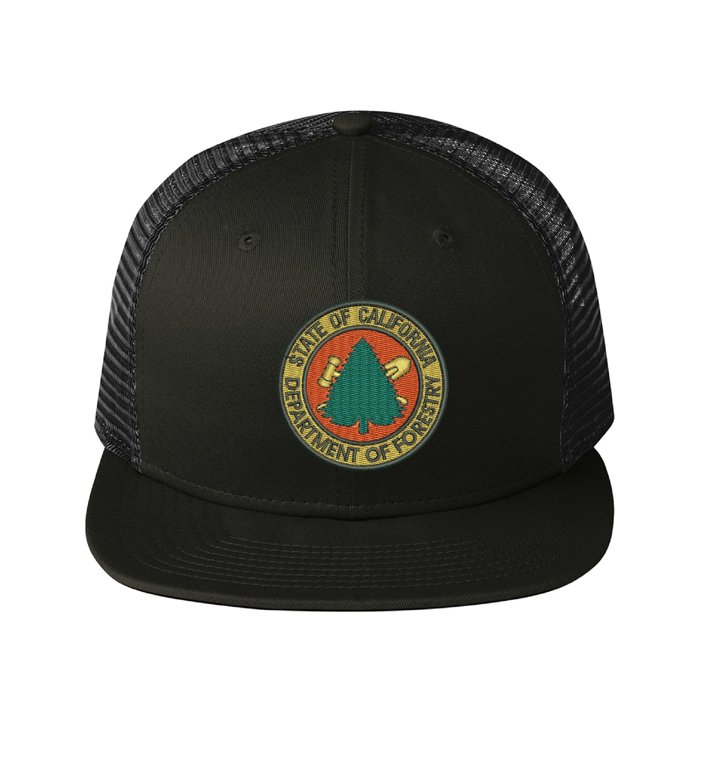 CDF New Era 403 Mesh Snapback hat, CDF shield and tomato logo