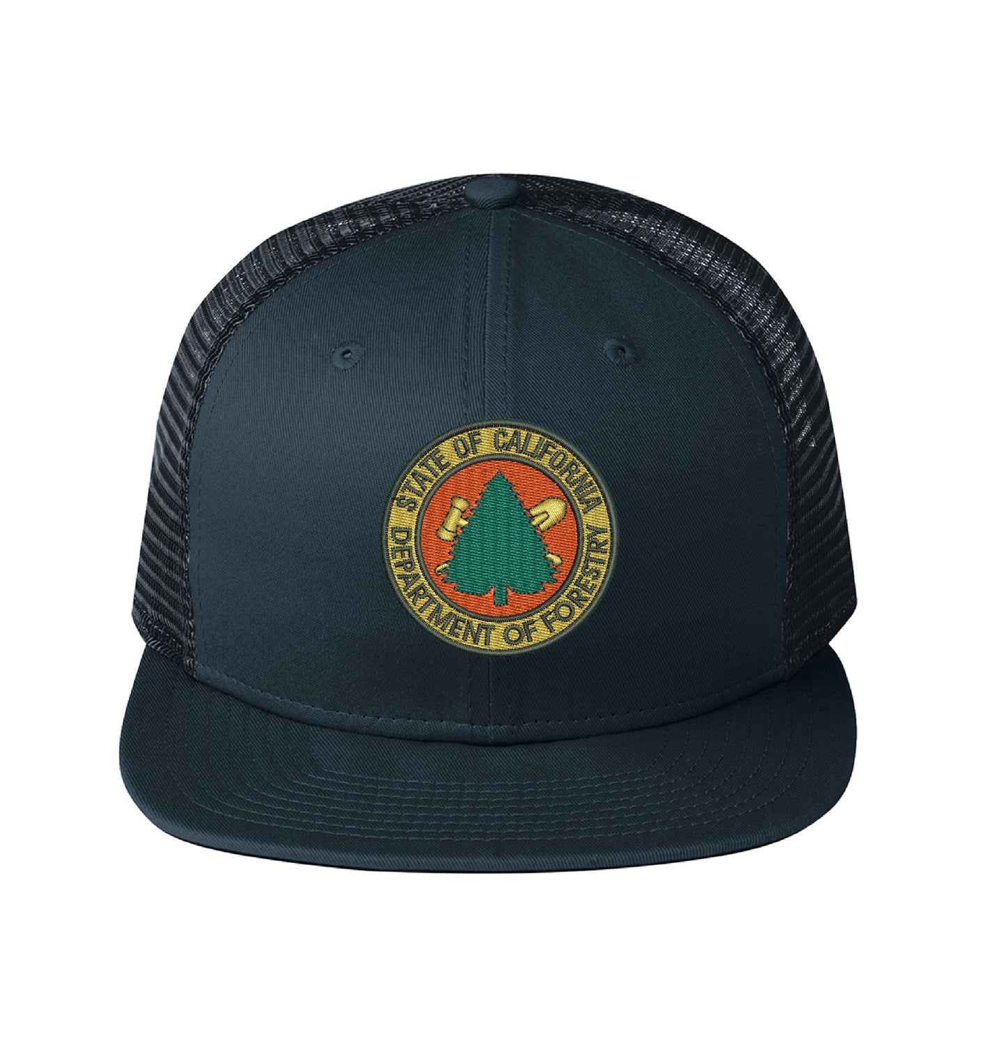 CDF New Era 403 Mesh Snapback hat, CDF shield and tomato logo