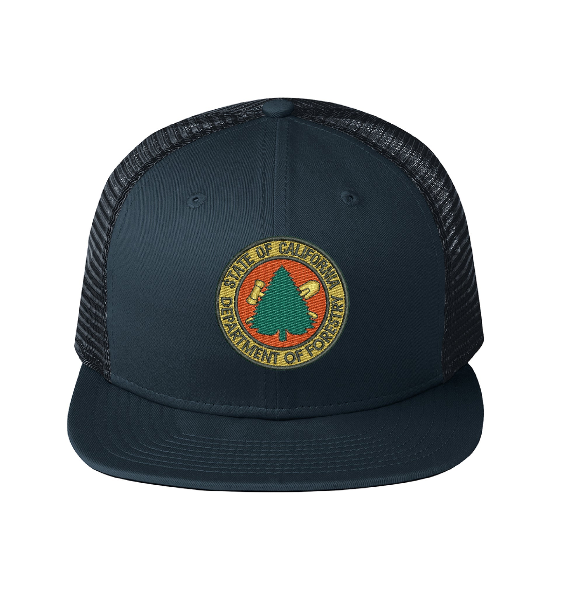 CDF New Era 403 Mesh Snapback hat, CDF shield and tomato logo