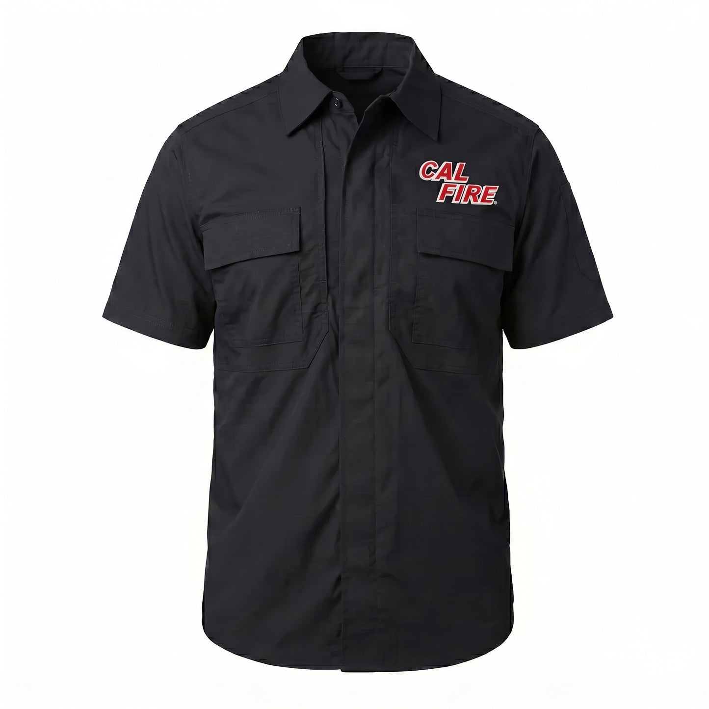 CAL FIRE 5.11 Flex-Tac TDU short sleeve, embroidered CAL FIRE wordmark, front view