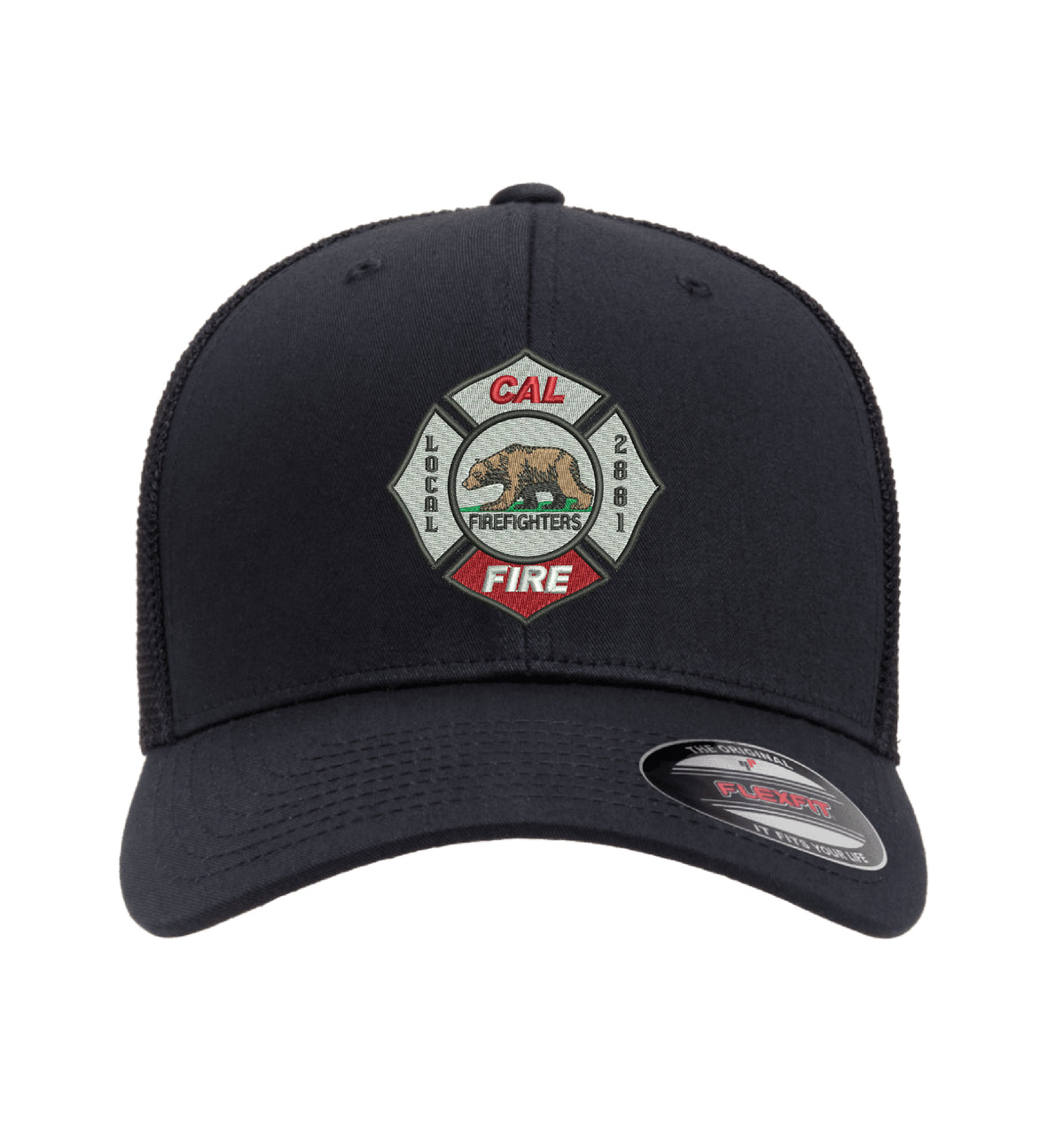 CAL FIRE Flexfit 6511 Mesh-Back hat, CAL FIRE Local 2881 union maltese