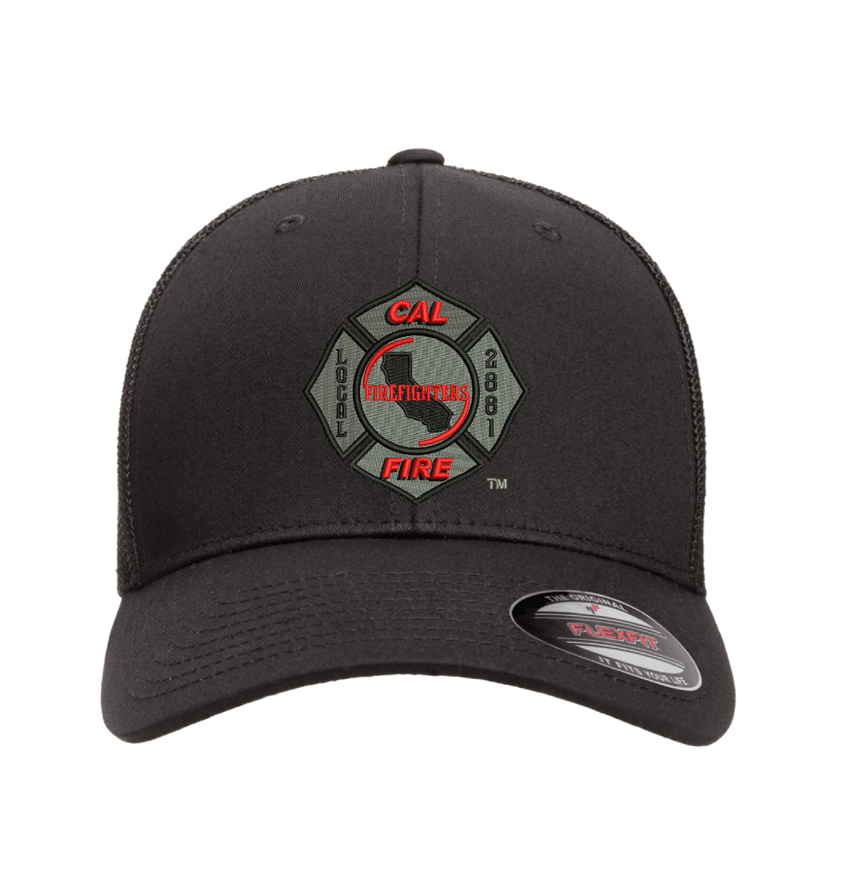 CAL FIRE Flexfit 6511 Mesh-Back hat, CAL FIRE Local 2881 union maltese