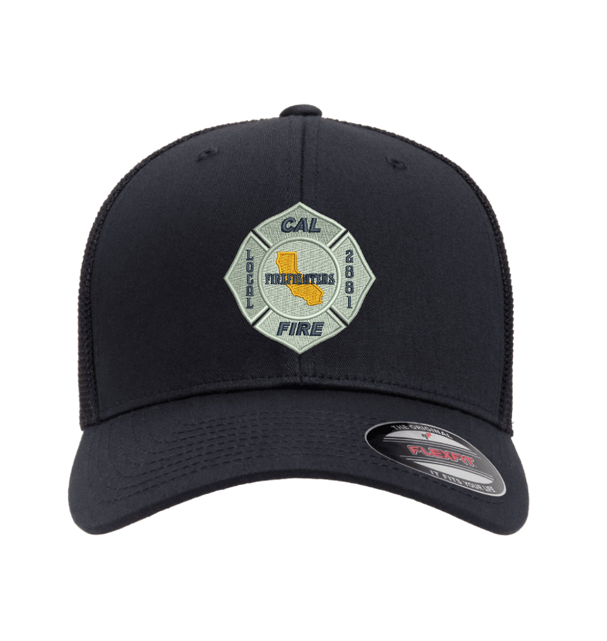 CAL FIRE Flexfit 6511 Mesh-Back hat, CAL FIRE Local 2881 union maltese