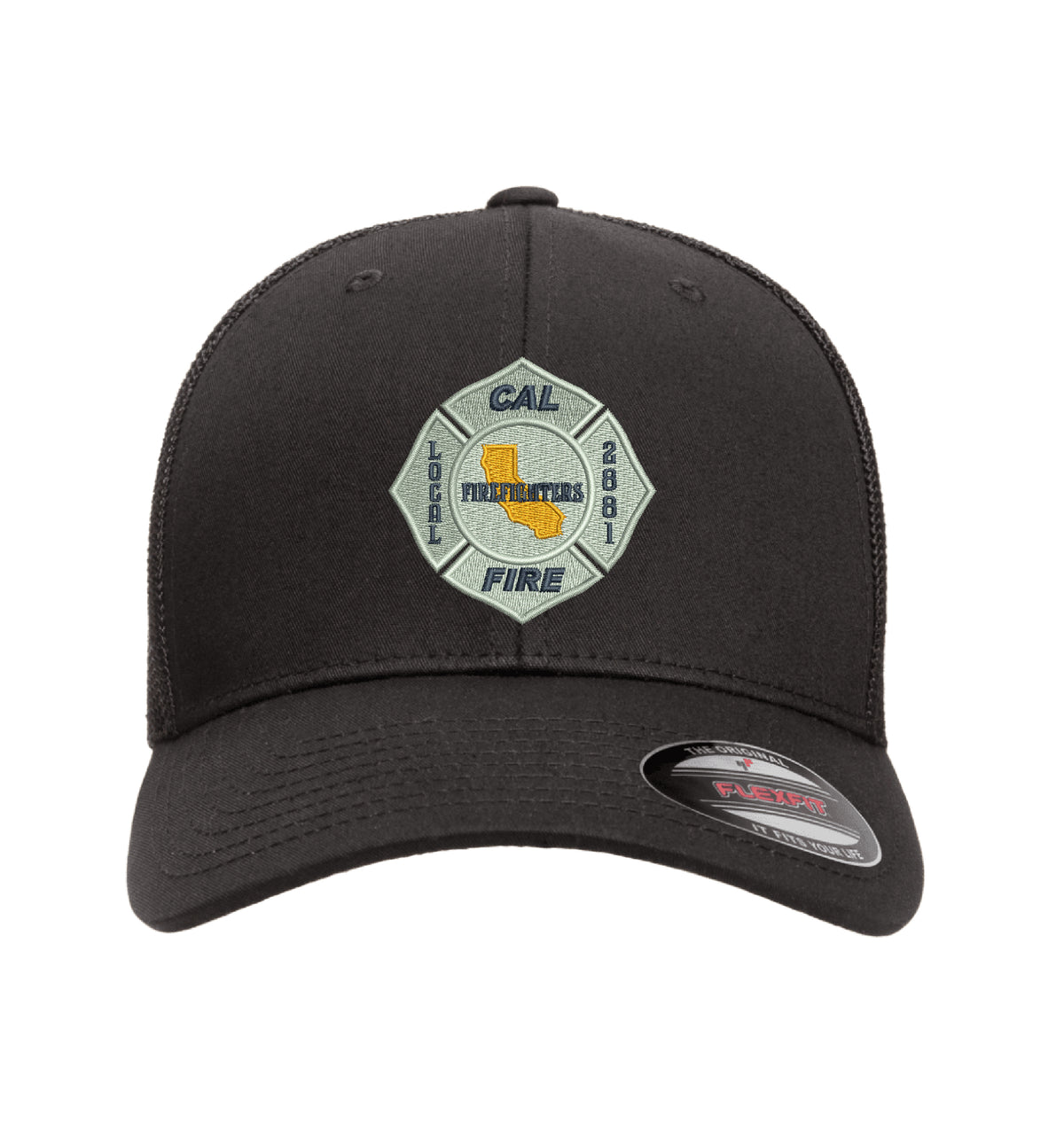 CAL FIRE Flexfit 6511 Mesh-Back hat, CAL FIRE Local 2881 union maltese