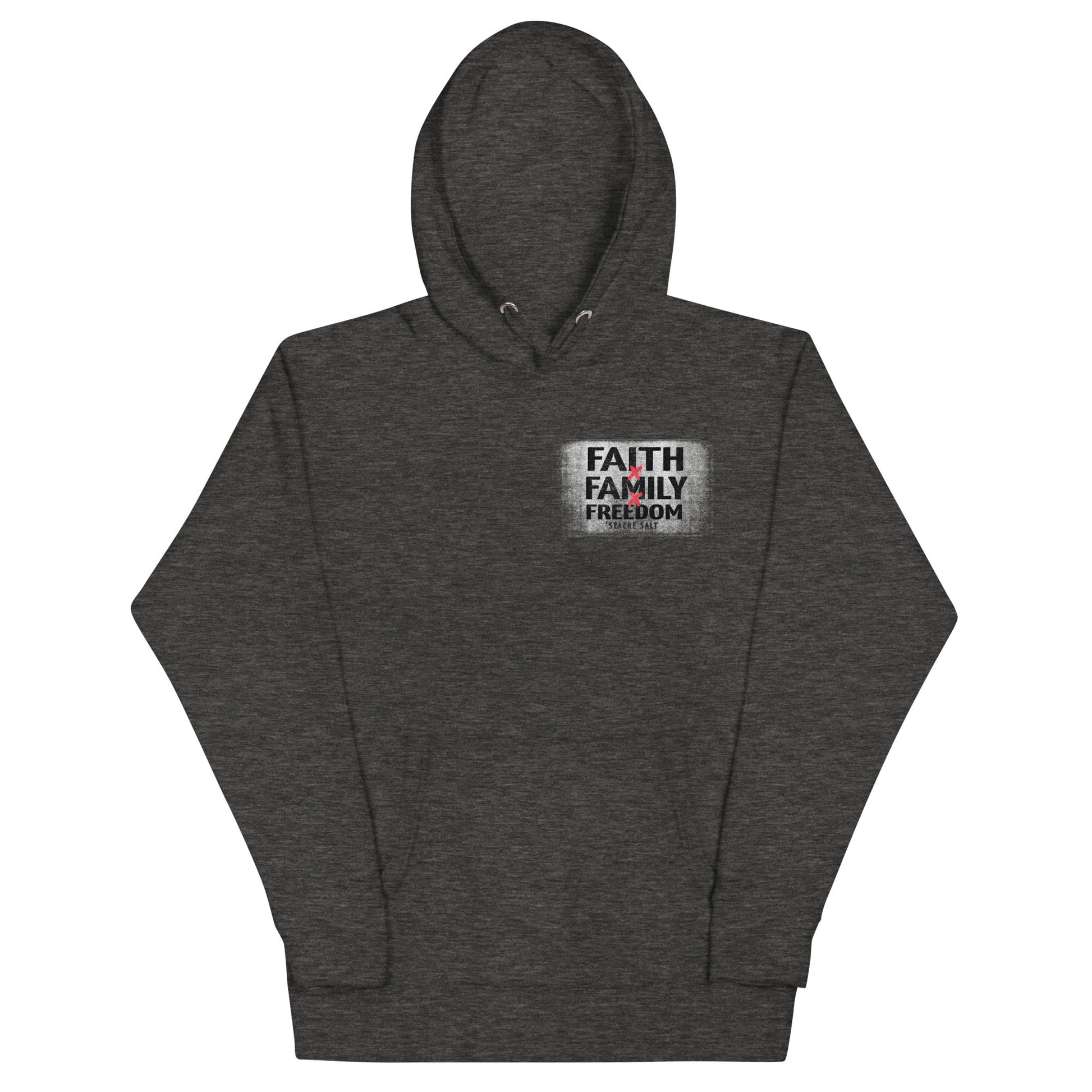 Stache Salt 3F Hoodie (Copy) in Charcoal Heather — front view
