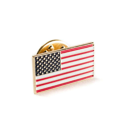 American flag lapel pin with gold-tone frame and butterfly clutch back - All Risk Uniforms