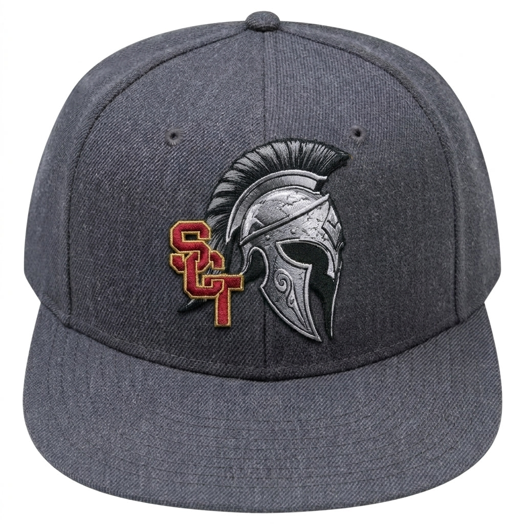Siskiyou Trojans snapback-6panel-mid Dark Gray front