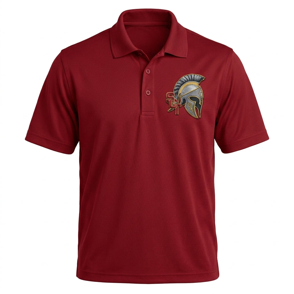 Siskiyou Trojans siskiyou trojans mens performance sport shirt Crimson front
