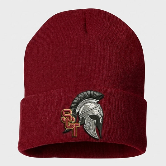 Siskiyou Trojans siskiyou trojans long beanie Crimson front