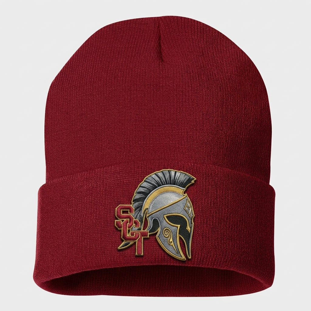 Siskiyou Trojans siskiyou trojans long beanie Crimson front