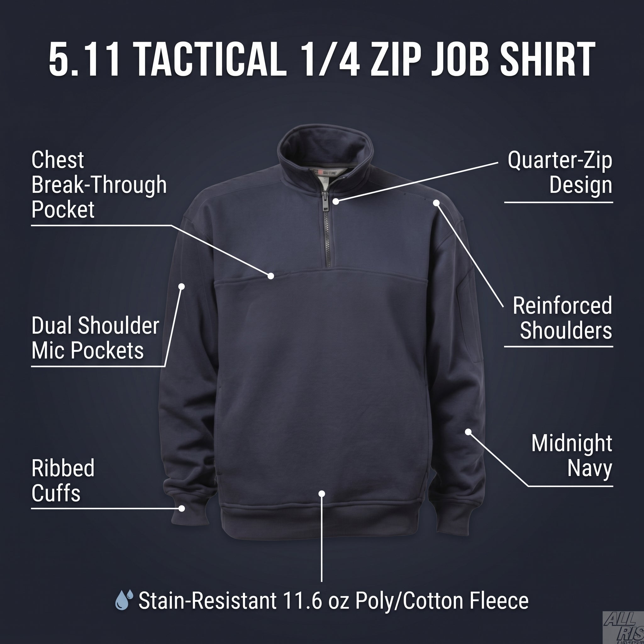 5.11 Tactical Quarter Zip Job Shirt | Fleece Uniform for Fire, EMS