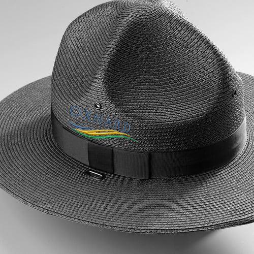 FIRST CLASS Straw Triple Brim Campaign Hat, Black (HT100)