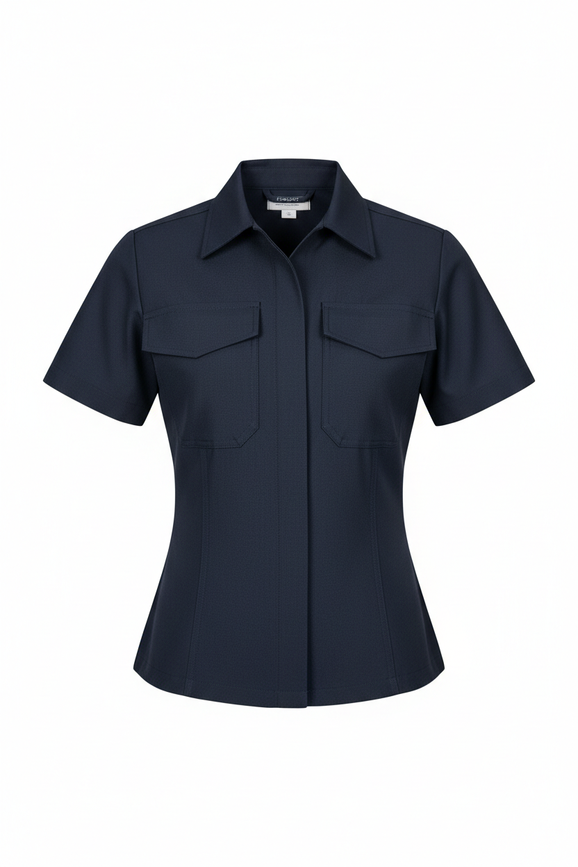 WorkRite women's Nomex short sleeve shirt front view
