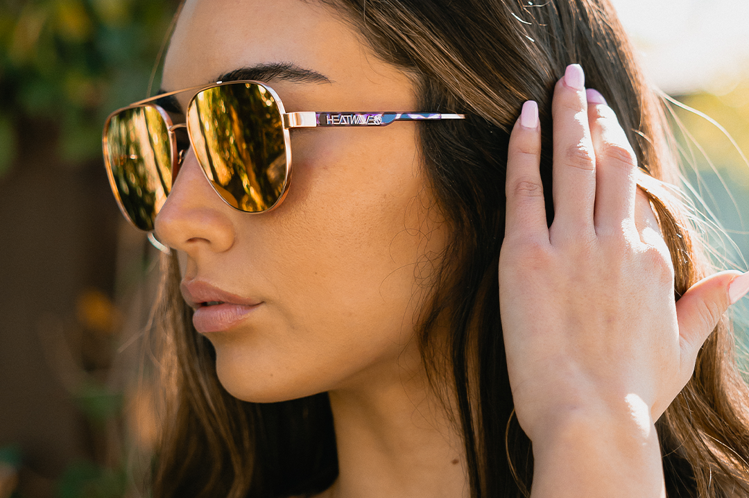 Heat Wave Visual Incline Velvet Tortoise Frame Rose Gold Lens sunglasses view 7
