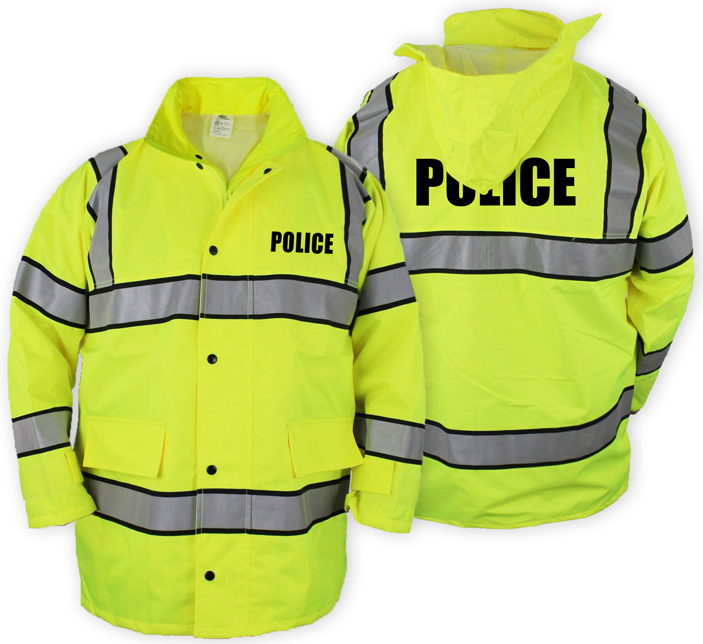High Visibility Raincoat with Reflective Stripes (Lime Green)