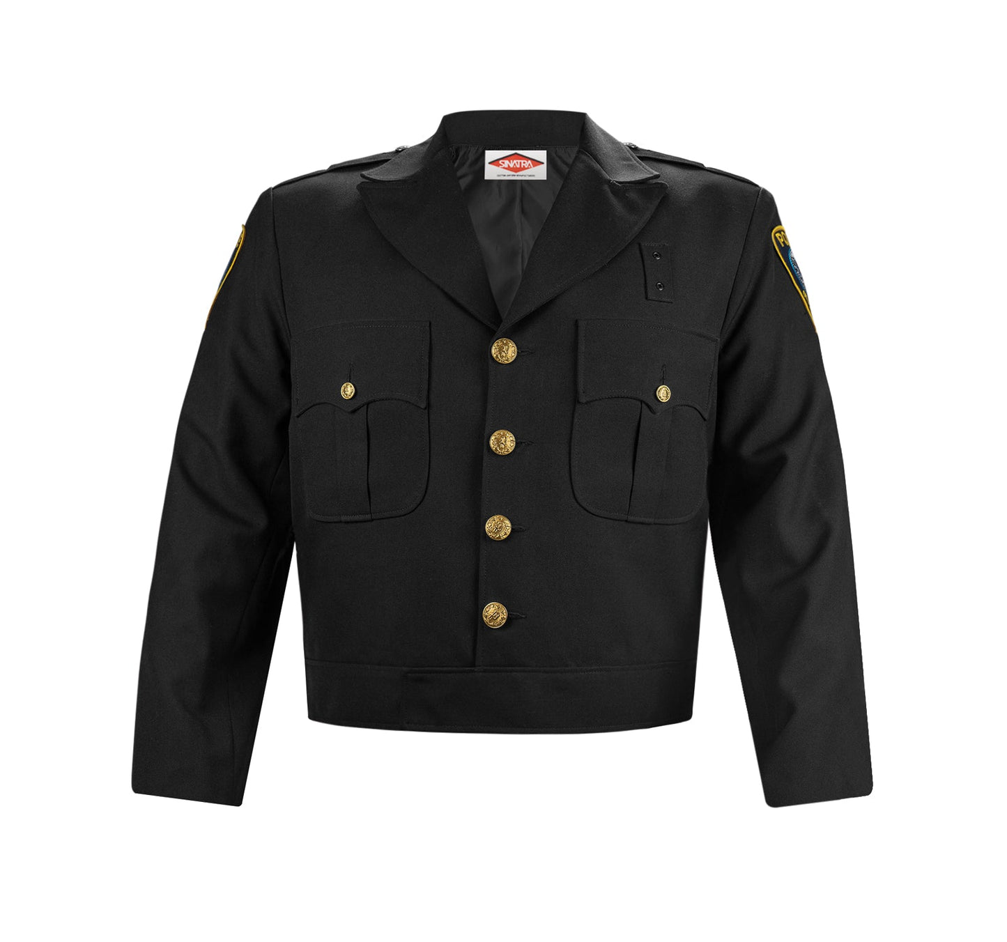 Sinatra Police Button Front Ike Jacket