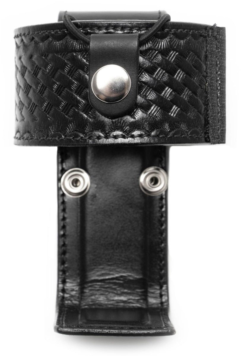 Basket Weave Leather Radio Holder with Hook & Loop Fastener