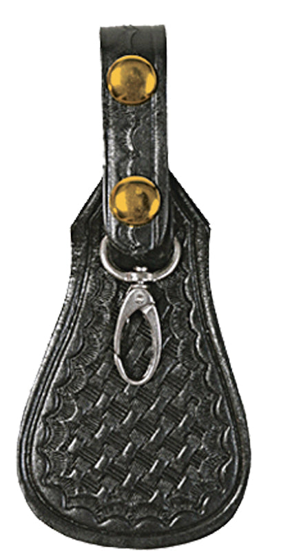 Leather Basket Weave Keychain Holder