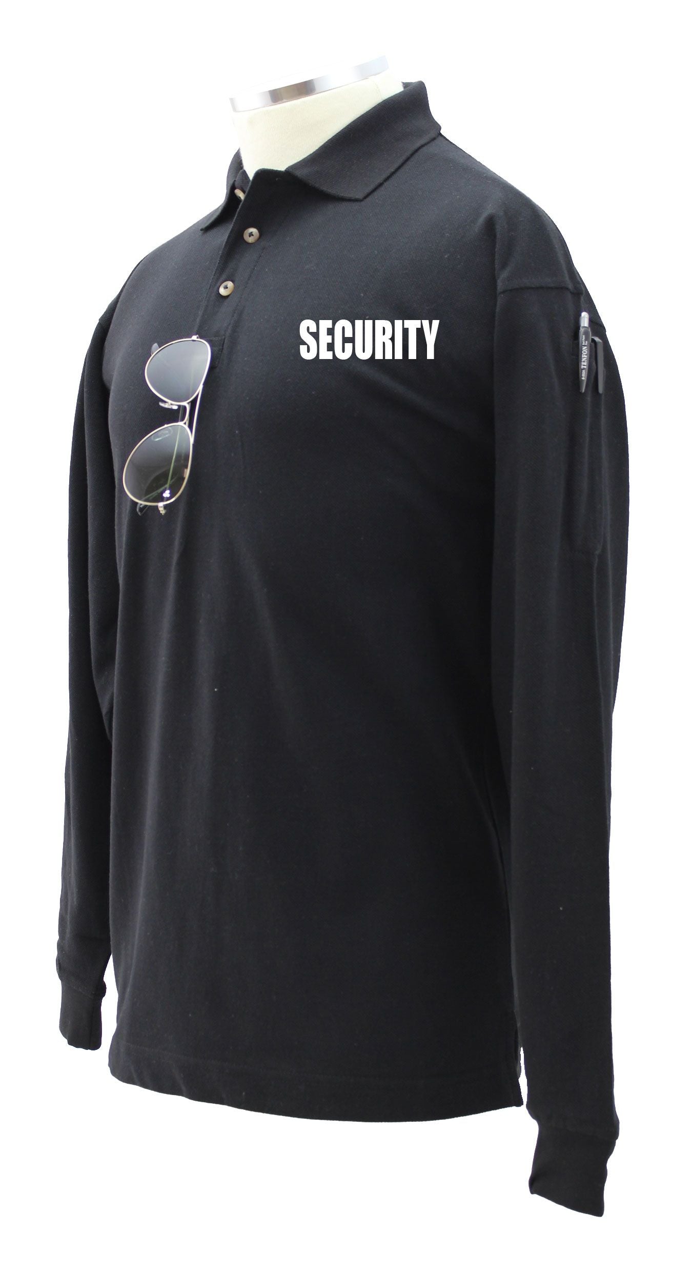 Preshrunk Poly Cotton Tactical Long Sleeve Polo Shirts (Security ID)