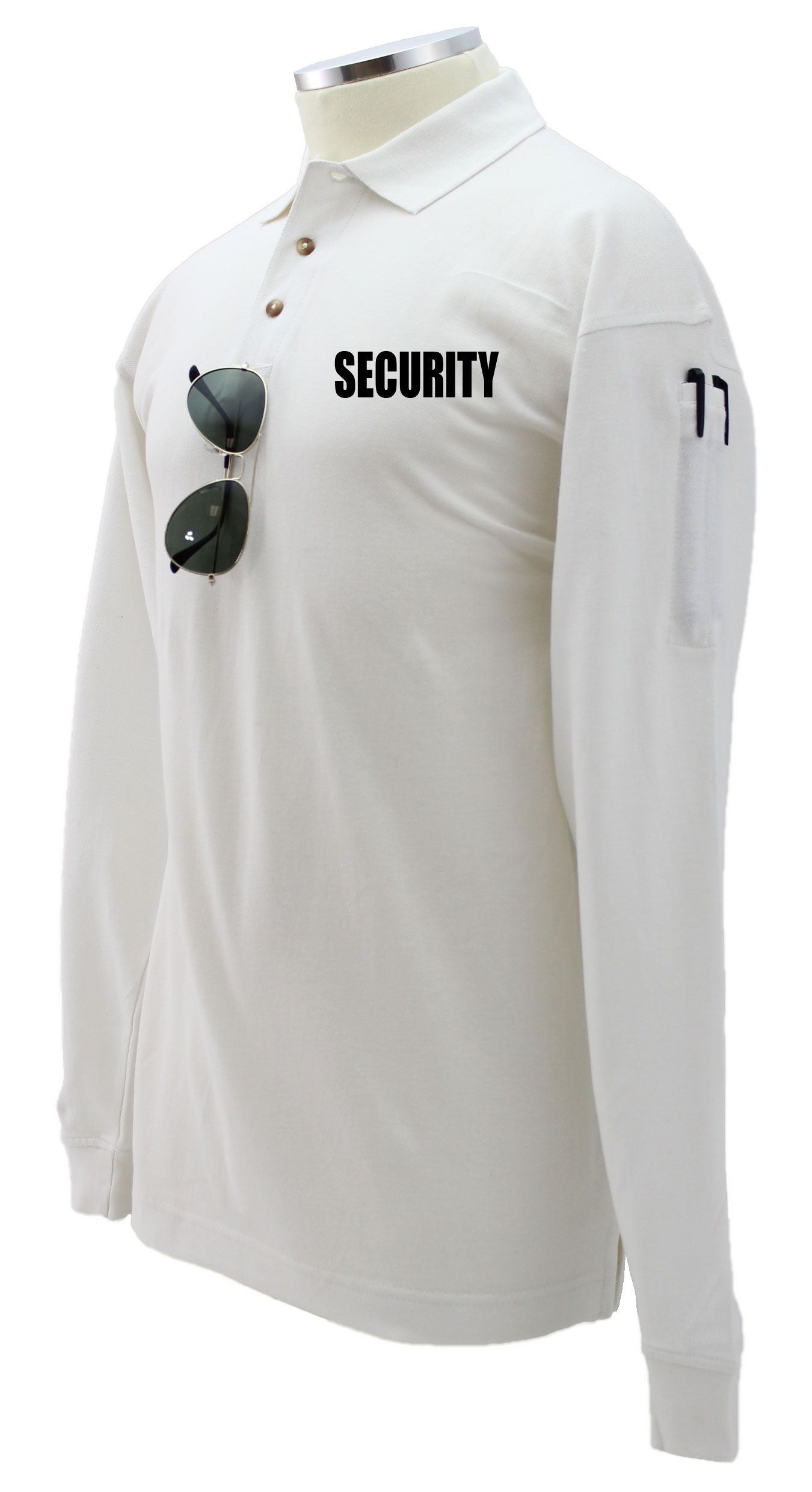 Preshrunk Poly Cotton Tactical Long Sleeve Polo Shirts (Security ID)