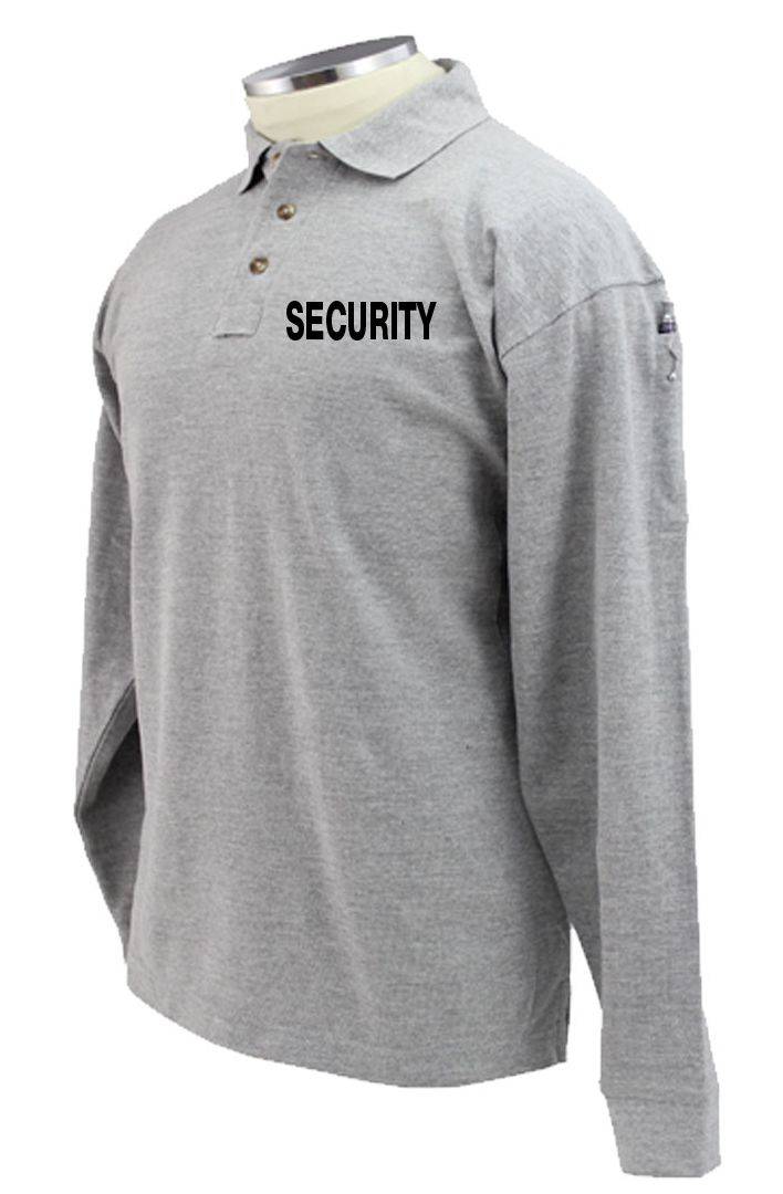 Preshrunk Poly Cotton Tactical Long Sleeve Polo Shirts (Security ID)