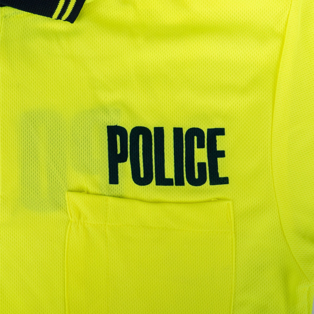Polyester Short Sleeve Lime Green/Navy Polo Shirt with Reflective Stripe (Security ID)